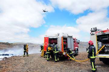 Simulacro de accidente aéreo en el sur de la Isla (Foto TA)